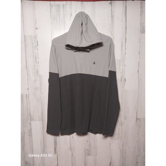 Volcom Nunez Colorblocked Mens hooded Thermal Small Gray - Picture 1 of 5